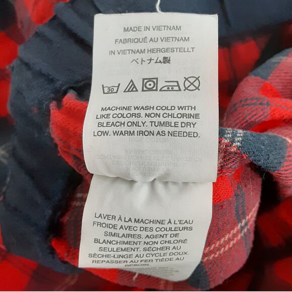 J Crew Flannel Pajamas Cotton Red Tartan Plaid Long Sleeve PJs Adult M Christmas - Picture 9 of 16